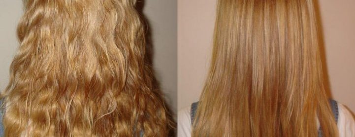 Волосы до выпрямления и после